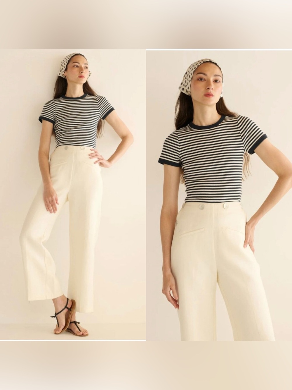 DÔEN Vivi Tee in Black Nantucket Stripe